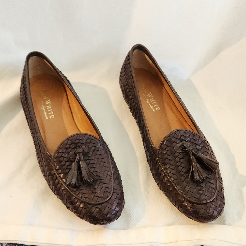 Ron White NWOT Woven leather loafers